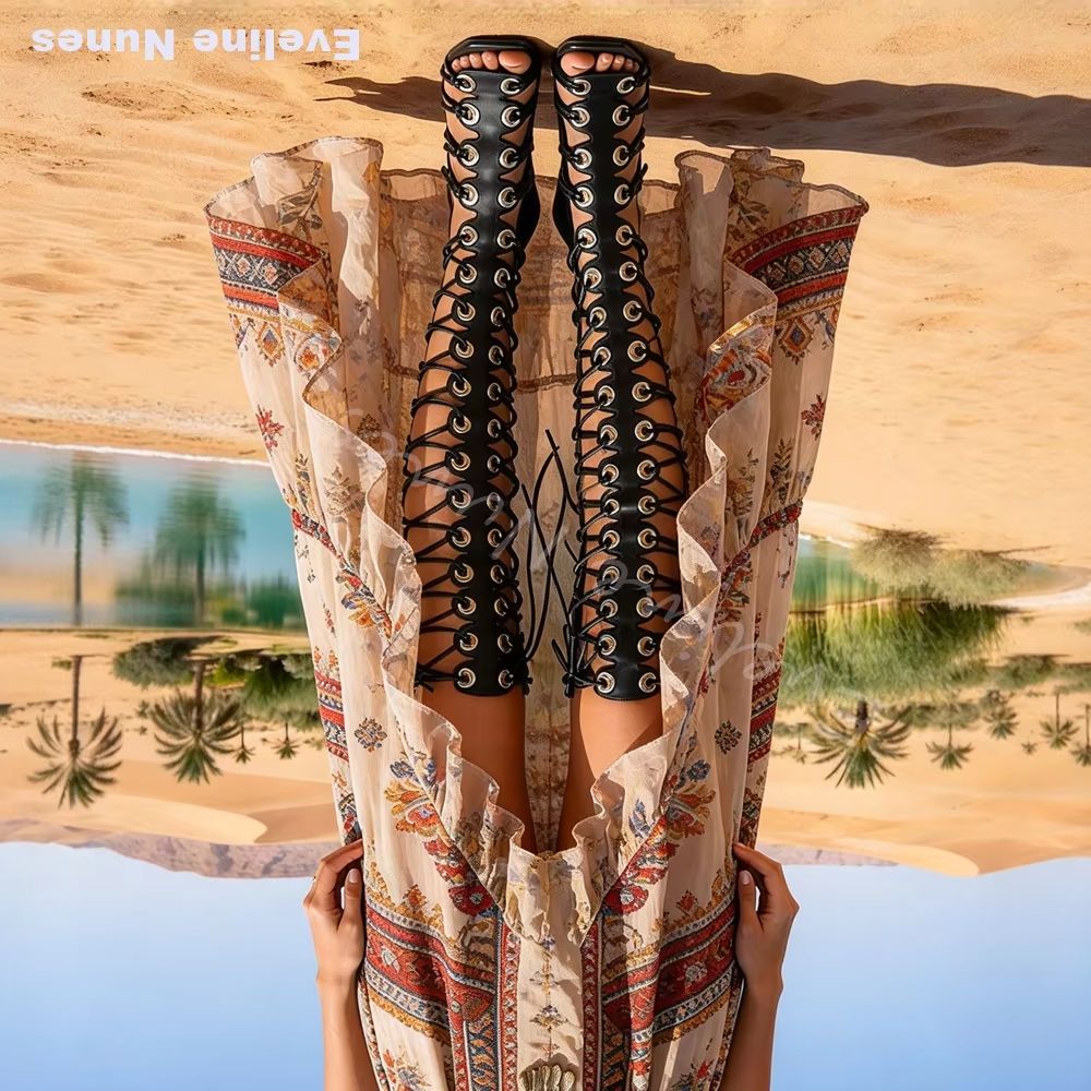 Sandal Gladiator Selutut untuk - Knee High Boots Women ulasan dan harga