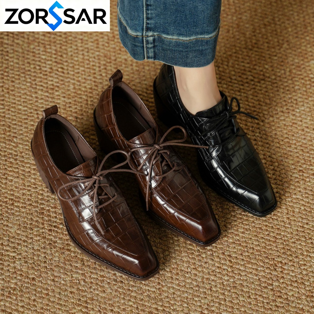 Oxford Lace Up Women - Sepatu Wanita Kulit Asli, Koleksi Musim