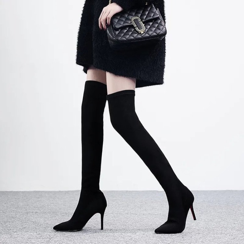 Sepatu bot setinggi paha yang  - Sock Boot Women ulasan dan harga