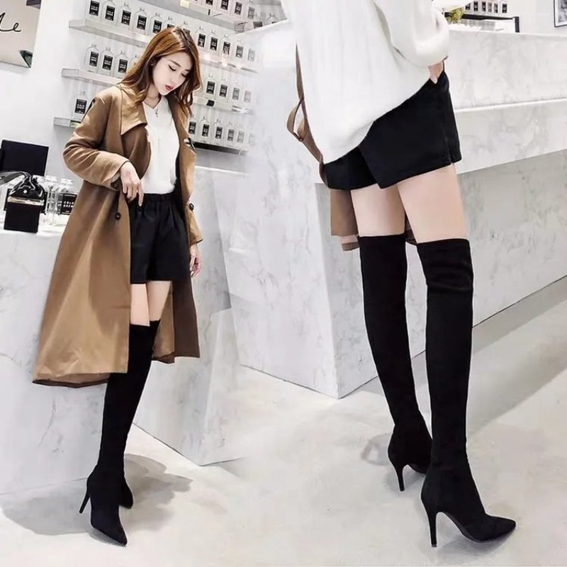 Sepatu bot setinggi paha yang  - Sock Boot Women ulasan dan harga