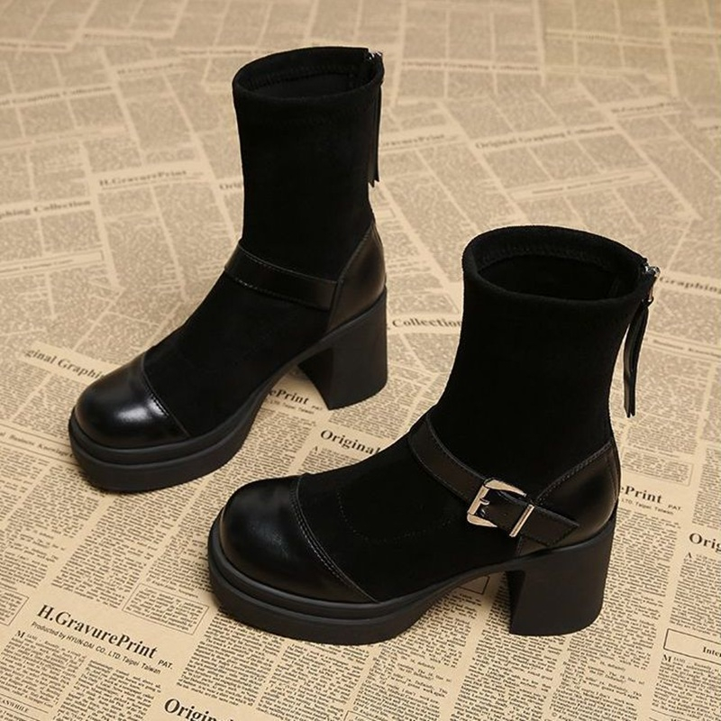 Sepatu Bot Ankle Platform Wani - Sock Boot Women ulasan dan harga
