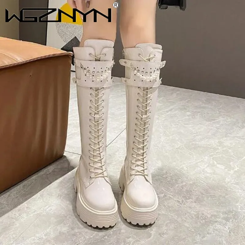 Sepatu bot kulit hangat untuk  - Knee High Boots Women ulasan dan harga